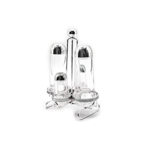 Sphere Silver Round Rack with Arch Condiment Set 4pcs