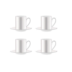 Pearl Espresso Cup & Saucer 0.01L X 4