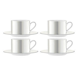 Pearl Tea/Coffee Cup & Saucer 0.25L X 4