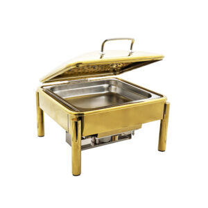 Square Chafing Dish Mechanical Damping 6Ltr Gold