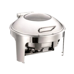Round Chafing Dish Mech. Damping 6Ltr Cover Glass