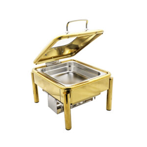 Chafing Dish 4L Rectangular Gn1/2 With Golden Coating