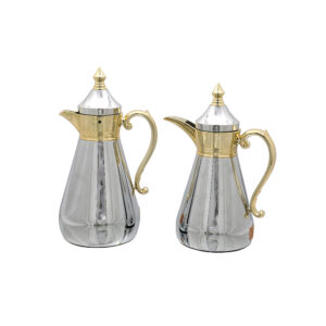 Mayflower Tea & Coffee Flask Set Chrome / Gold