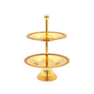 Iron Gold Plated 2-Tiers Round Cake Stand
