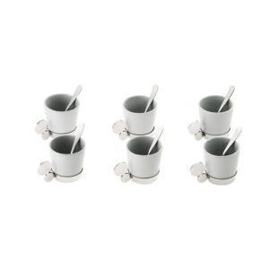 Riviera Coffee Cups Set W/ Stainless Steel Spoons 6pcs