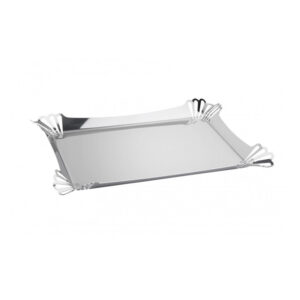 Rectangualr Stainless Steel Mirror Tray 43X32cm Silver