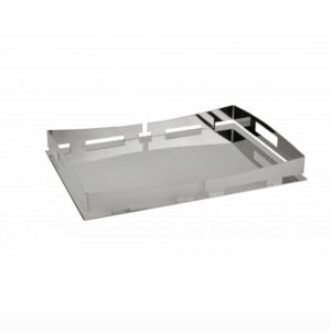 Rectangualr Stainless Steel Mirror Tray 39X28cm Silver
