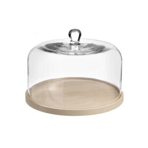 Glass Bell Jar + Wood Base