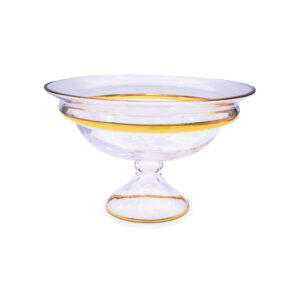 Dalia Gold Fruit Bowl with Stand 30cm